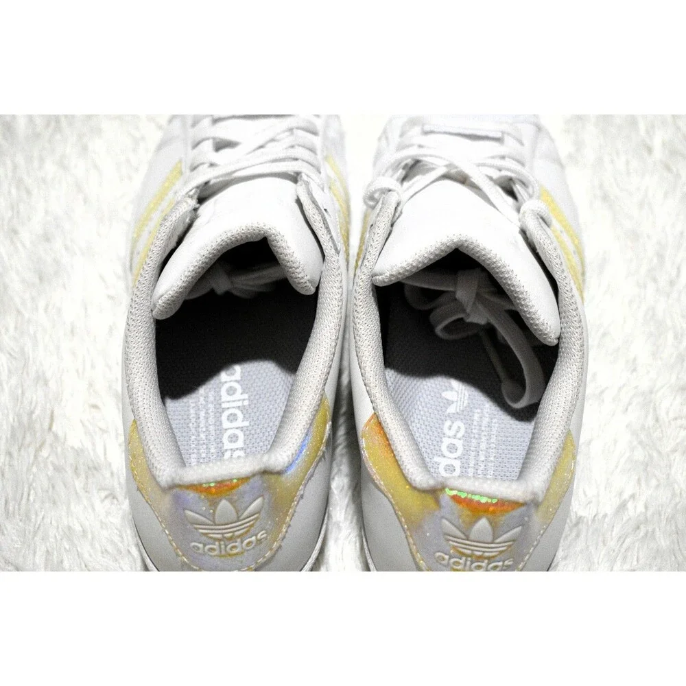Adidas Superstar Iridescent Leather Shell Toe Sneakers Women's Size 8.5 UK 6